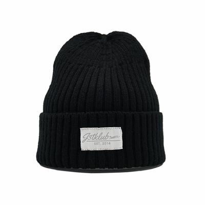 China 55cm Warm Knitted Cuffed Beanie Hats Winter Cuff Skull Cap For Men Women for sale