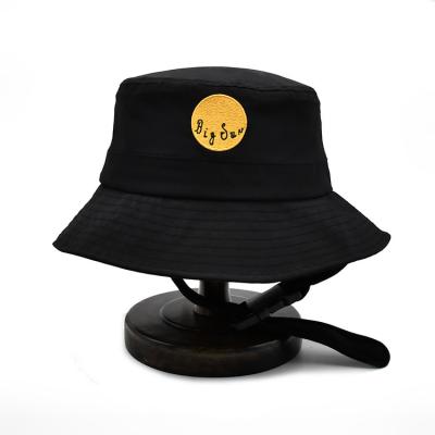 China Unisex Waterproof Surfing Bucket Hat With Chin Straps Wide Brim Sun Protection On Sea for sale