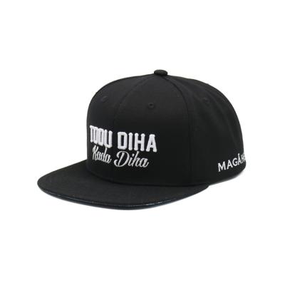 China O bordado de alta qualidade do preto Custom3D da placa rotula 6 o painel Bill Snapback Hats Caps liso à venda