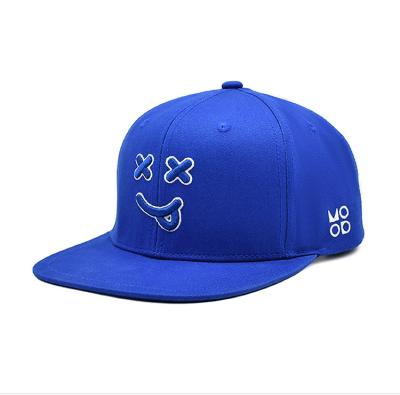 China Custom Fitted Hat Unstructured Snapback Cap  3d Puff Embroidery  Blue Snapback Hats Caps for sale