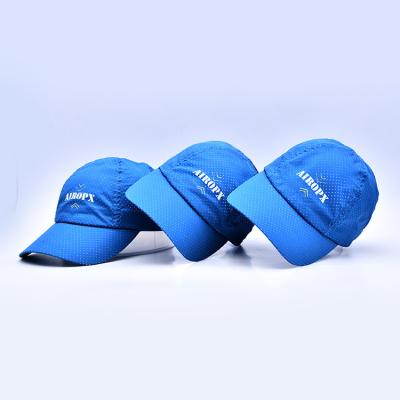 China Blue Adjustable Snapback Nylon Webbing Metal Buckle Cotton Nylon Polyester Golf Hats For Outdoor Activities for sale