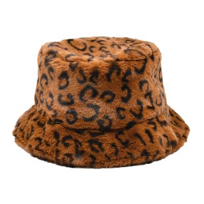 China Autumn and winter new Bucket hat plush color leopard print tie dye basin hat warm hat for sale