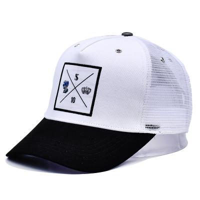 China 5 Panel Mesh Trucker Cap Hat High Profile Crown Customize Logo for sale