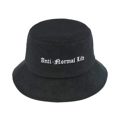 China Corduroy Unisex in Gender Angler Bucket Hat for Season With Custom Embroidery Logo for sale