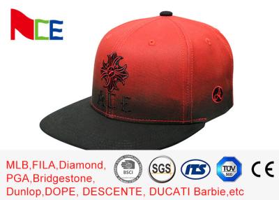 China Red Tone Embroidery Cool Vintage Snapback Hats , Snapback Fitted Hats Durable for sale