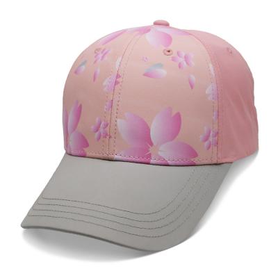 China Personalized Ladies Baseball Cap , Sublimation Flower Baseball Hat Breathable for sale