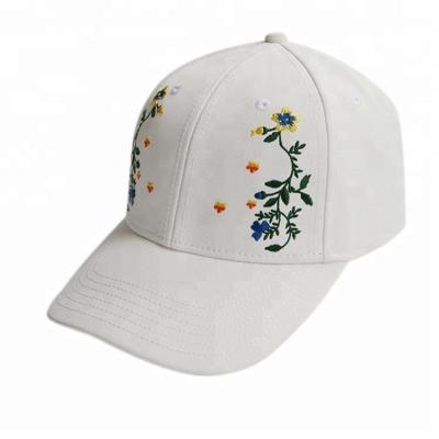 China Summer Ladies Cute Embroidered Baseball Caps Flower Patterned 56~60 Cm Size for sale
