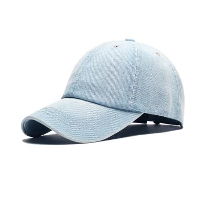 China 100% Cotton Washed Dad Hat , Plain Denim Dad Hat 100% Canvas Fabric for sale