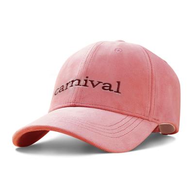 China Sombreros del papá del llano del bordado del invierno, sombrero rosado del papá del terciopelo para la prenda impermeable de las muchachas en venta