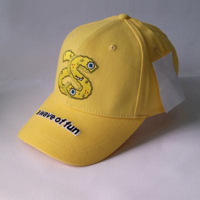 China Lemon Yellow 3D Embroidery/applique Baseball Hat Cartoon Sports Cap Hat Unisex for sale