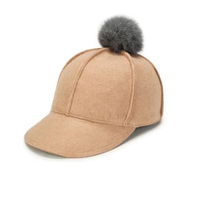 China Deluxe Autumn Fur Baseball Cap , Wool Baseball Hat Character Style for sale