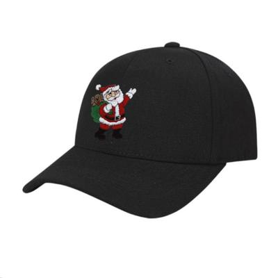 中国 サンタクロースの漫画のバイザーのブランドのカスタム化の刺繍のおかしいメリー クリスマスの野球帽の黒の野球帽 販売のため