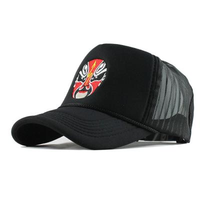 China 2D Embroidered 5 Panel Trucker Cap With Plastic Buckle Back Closure Lightweight for sale