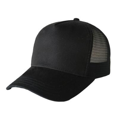China 58cm Size Polyester Trucker Hat / All Black Trucker Hat Embroidered Pattern for sale