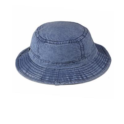 China Ladies Blue Tie Dye Men'S Boonie Bucket Hats , Washed Denim Fishing Hat for sale