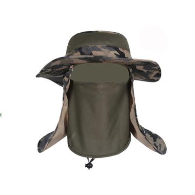 China 100% Cotton Sun Protection Mens Hiking Boonie Hat With Neck Flap Plush Style for sale