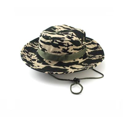 China 100% Cotton Fisherman Bucket Hat With Strings Plain Pattern Quick Dry for sale