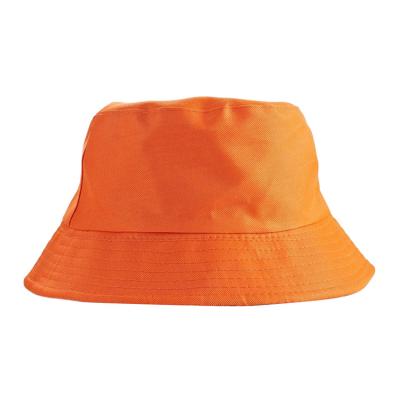China Personalised Orange Youth Bucket Hat , Solid Color Vented Urban Bucket Hats for sale