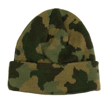 China Custom Made Camouflage Knit Beanie Hats For Guys 56-60cm Size Breathable for sale