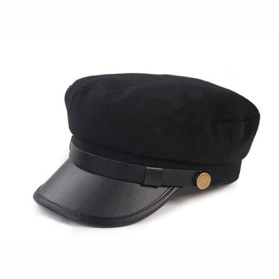 China Plain Military Peaked Cap / Short Brim Military Cap 56-60cm Size Eco Friendly for sale