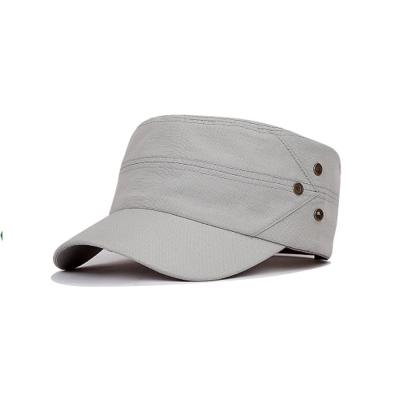 China 100% Cotton Military Cap , Flat Top Blank Adjustable Military Cap Multi Panel for sale