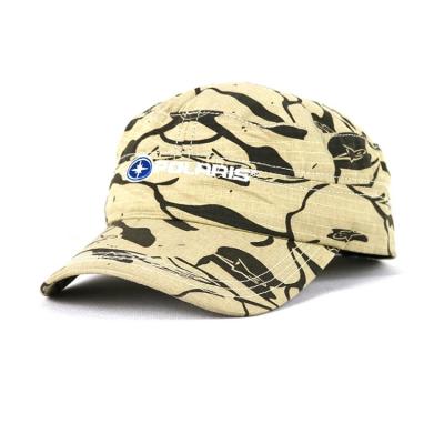 China Flat Embroidery Camo Military Cadet Cap Adjustable For Unisex 56-60cm for sale