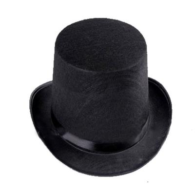 China Classic Hard Top Hat , 100% Pure Wool Steampunk Top Hat Plain Dyed Pattern for sale