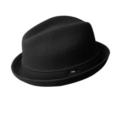 China Durable Player Faux Wool Fedora Hat , Mens Cool Jazz Hats One Size Fits All for sale