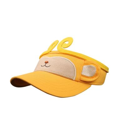 China Yellow Summer Kids Sun Visor Cap Colorful Monkey Animal Topee Hat For Children for sale