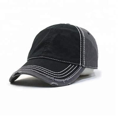 China Distressed Style Mens Vintage Baseball Caps , Custom Short Bill Baseball Cap for sale