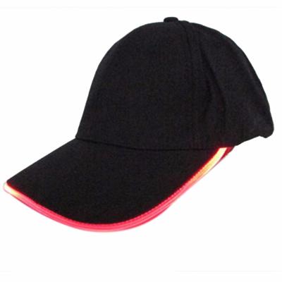 China Pure Cotton Six Panel Baseball Caps With Led Lights Built In Flat Or Curved Visor for sale