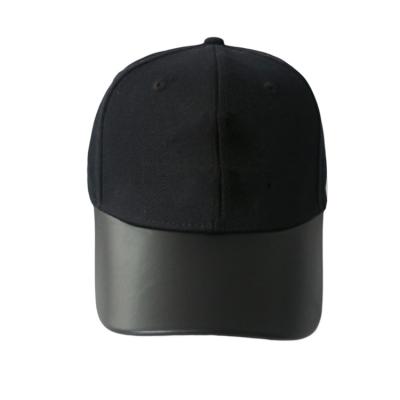 China PU Sports Dad Hats Street style hats Black Pure Color For Unisex for sale