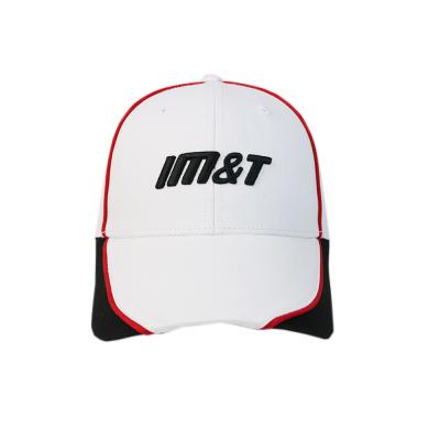 China Summer Flat Embroidered Dad Cap , 3D Embroidered 100% Cotton Twill Curved Brim Sports Hats for sale