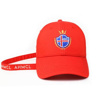 China Brushed Cotton Custom Mesh Baseball Hats / Long Strap Embroidered Golf Caps for sale