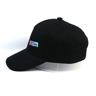 China Custom Solid Black Rubber Printed Baseball Caps Hat For Boys And Girls for sale