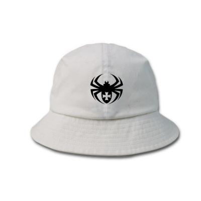 Chine Logo pur se pliant de broderie de chapeau de seau de blanc de couleur de chapeau de pêche adapté par coutume à vendre