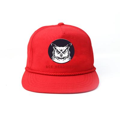 China Red Rope Nylon Snapback Cap Hat Custom Made Unstructured Plain Blank for sale