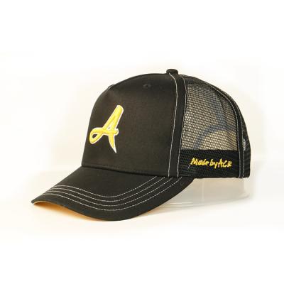 China Custom Logo Personalized Trucker Caps , 3D Embroidery 5 Panel Camp Hat for sale