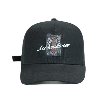 China Fashion Adult Baseball Hats Sublimation Embroidery Patch Black Headwear for sale
