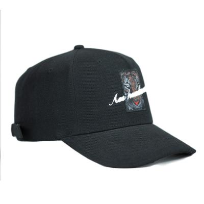 China Mens Metal Buckle Hat Black Animal Caps Custom Embroidered Logo Patch Baseball Hat for sale