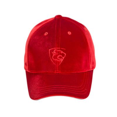 China Women Curved Eaves red Velvet Winter flat embroidery logo Baseball Casquette Hat for sale