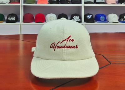 China White Metal Sunday Buckle Velvet Sports Dad Hats / 6 Panel Hat for sale