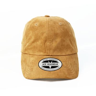 China Wholesale Suede Yellow Customize Blank leather strap metal buckle baseball Hats Caps for sale