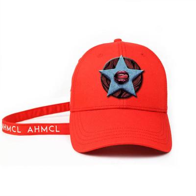 China ACE Headwear new arrival design red 6panel 3d Embroidery Star baseball caps hats for sale