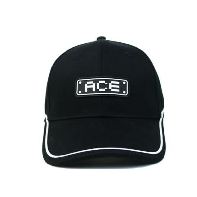 China Men Panel PVC Rubber Patch 58cm Printed Baseball Caps for sale