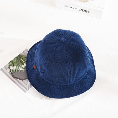 China Terry Cloth Fabric 60cm Fisherman Bucket Hat Customization Woven Tag for sale