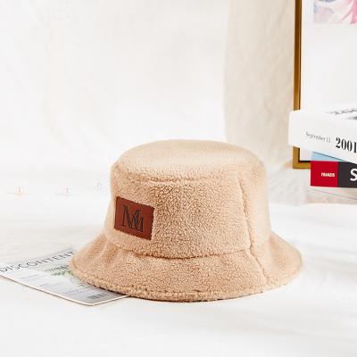 China 58cm  Warm Winter Plush Faux Mink Fur Bucket Hat for sale