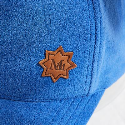 China Autumn Winter Polar Fleece Baseball Cap With Debossed Logo Leather Patch for sale