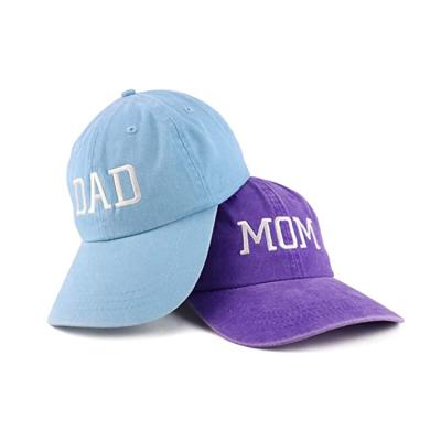 China Blue Curve Brim MOM Dad Baseball Cap Character Style for sale