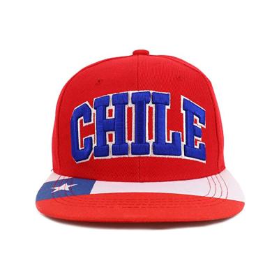 China 3D Embroidery Red Flat Brim Snapback Hats Custom Symbol for sale